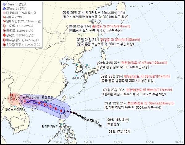 18호 태풍 라가사 예상경로, (사진=기상청 제공)