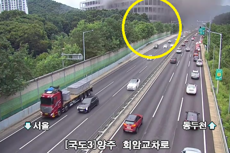 양주시 고암동 물류창고 화재 실시간 현장 모습 (사진=국토교통부 제공)