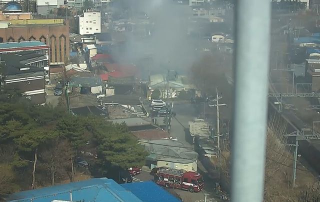 서울 용산구 화재 사고 현장 (사진=경찰청 UTIC 제공)