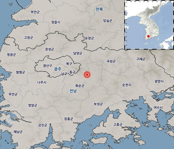 전남 화순 지진 (사진=기상청 제공)