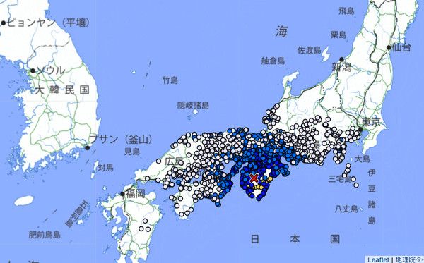 일본 지진 (사진출처=일본기상청 )