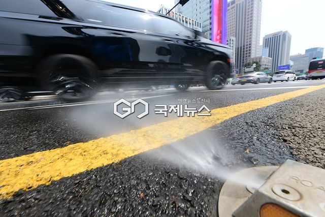 폭염과 자외선 강한 도심과 수도권, 도로 위 클린로드 구역 이목 끌어 (사진=안희영 기자)