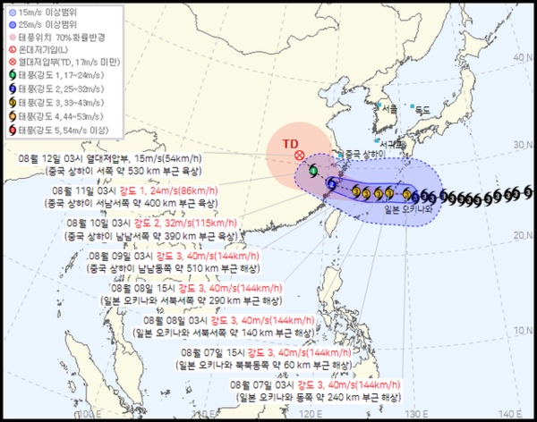 제13호 태풍 돌핀 이동경로 (사진=기상청)