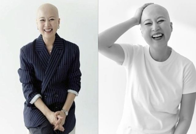 박미선 씨는 12일 방송된 tvN '유퀴즈 온 더 블록' 인터뷰 도중 빡빡머리로 찍은 사진을 공개됐다. 박씨는 항암치료 중 탈모가 시작되면서 직접 머리를 밀었다고 했다. “언제 또 그런 머리를 해보겠나 싶어서 빡빡머리로 찍었는데, 찍길 잘했다고 생각한다”고 했다./ tvN '유퀴즈 온 더 블록' 캡처