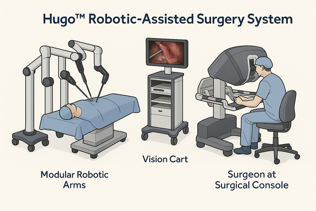 휴고 로봇 수술 시스템 개념도.