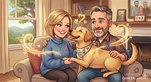 남편의 대장암, 아내의 삼중음성유방암. 미국 부부의 암을 가장 먼저 알아차리고 신호를 보낸 반려견의 스토리가 화제다./AI 이미지