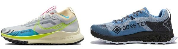 (좌) 고어텍스 소재를 적용한 나이키 ‘페가수스 트레일 4 GORE-TEX’, (우) 뉴발란스 '프레쉬폼x 이에로 V7 GORETEX’
