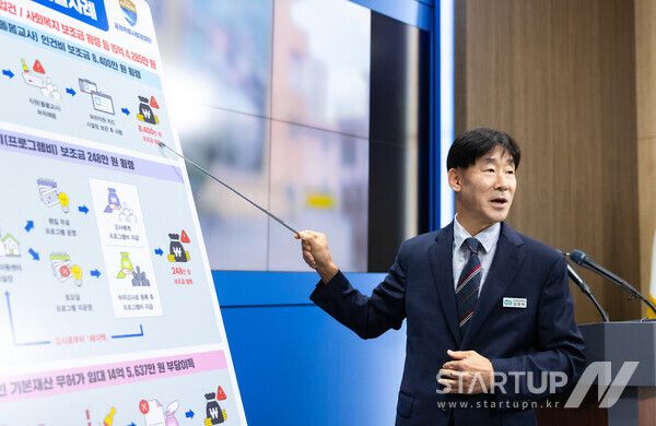 김광덕 경기도 공정특별사법경찰단장이 브리핑을 하고 있는 모습 (사진=경기도청)