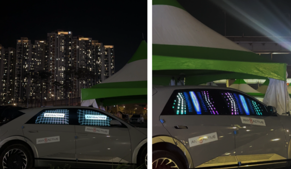 사이드 디스플레이 솔루션이 적용된 ‘디스플레이 Car’ (출처 : 애니랙티브)