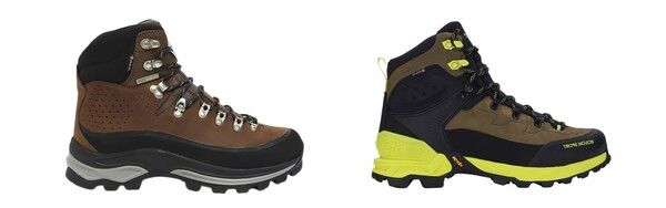 고어텍스 소재가 적용된 (좌) K2의 ‘스피츠’, (우) 코오롱스포츠의 ‘트레킹슈즈 #576’