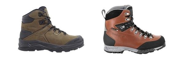 고어텍스 소재가 적용된 (좌) 캠프라인의 ‘애니스톰 오메가’, 우) 잠발란의 ‘아스펜 GTX RR’