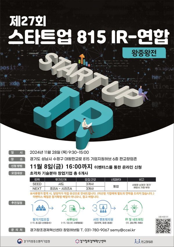 제27회 스타트업815 IR–SEED 포스터