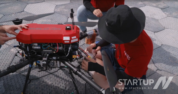 국내 물류배송에 투입되기도 했던 파블로항공 드론 PA-H3. 기술 시연 준비 장면