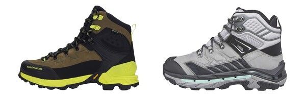 고어텍스 소재가 적용된&nbsp;(좌)&nbsp;코오롱스포츠 ‘#576',&nbsp;고어텍스 서라운드 기술이 적용된&nbsp;(우)&nbsp;블랙야크&nbsp;'매그넘&nbsp;GTX'