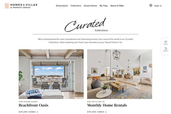 Homes & Villas by Marriott Bonvoy ‘Curated Collections’