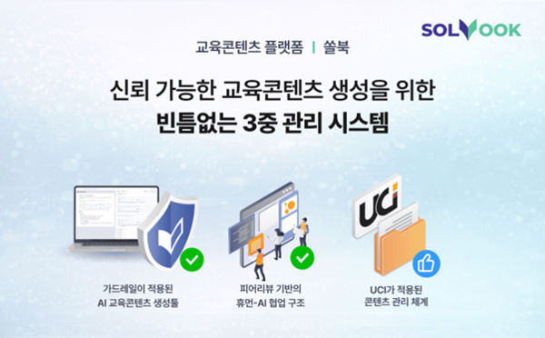 교육 콘텐츠 플랫폼 쏠북 AI 콘텐츠 3중 관리 시스템
