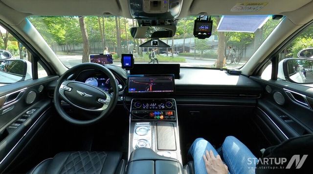 서울 상암에서 시험운행 중인 라이드플럭스 무인 자율주행 차량 (사진 제공=라이드플럭스)