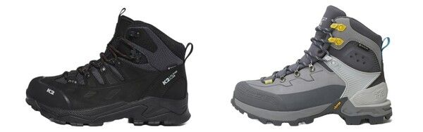 고어텍스 소재가 적용된 (좌) K2의 ‘아르마’, (우) 코오롱스포츠의 ‘트레킹슈즈 #576’