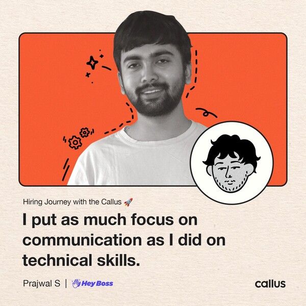 캘러스(Callus) 플랫폼을 통해 미국 실리콘밸리 Heyboss에 정규직으로 채용된 인도 인재 Prajwal S
