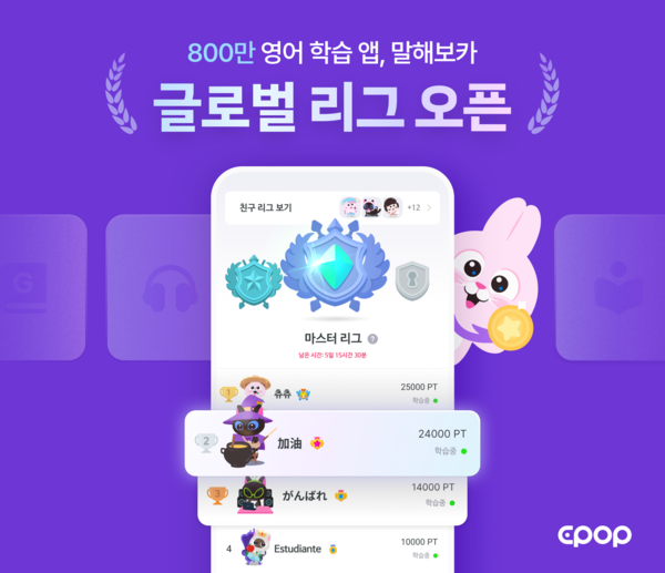 영어 학습 앱 '말해보카', 글로벌 리그 전격 개시… “대만·스페인어권 성장세 반영”