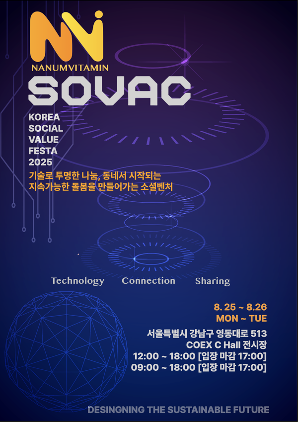 SOVAC 2025(대한민국 사회적가치페스타) 및 나눔비타민 부스 포스터