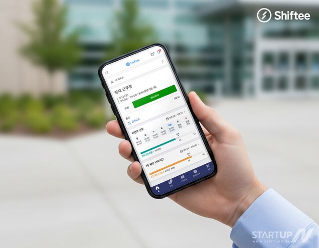 시프티 모바일 앱을 통한 근태관리 화면 예시