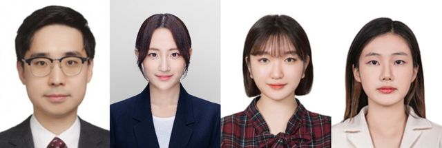 좌측부터 경희대학교 의과대학 연동건 교수, 임예솔·김소은 연구원, 오지연 학생