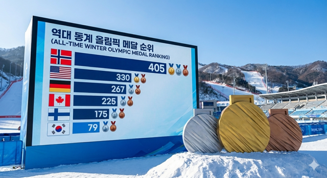동계올림픽 메달 순위 총정리…노르웨이 405개로 압도적 1위