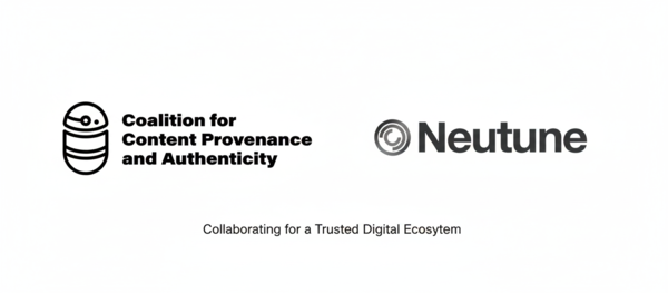 C2PA 로고(좌) / 뉴튠 로고(우)