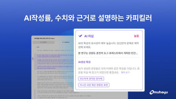 무하유, ‘카피킬러’ AI생성검사 개편… 문단별 판단 근거 공개