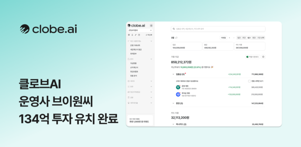 “134억 프리A 투자 유치” 브이원씨, 중소사업자 금융 ‘클로브’로 시장 공략