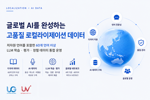 업템포글로벌, AI 데이터 프로젝트 잇단 수주… “다국어 LLM 시장 공략 강화”