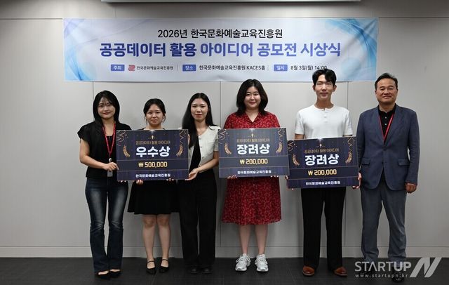 한국문화예술교육진흥원, 공공데이터 활용 아이디어 공모전 시상…“문화예술교육 격차 해소 위한 데이터 활용 확대”