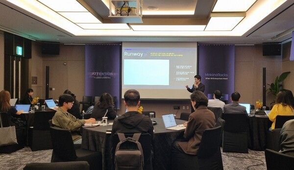 ©데일리포스트=마키나락스&nbsp; 심상우 CTO 발표 이미지 출처 / 곽민구 기자