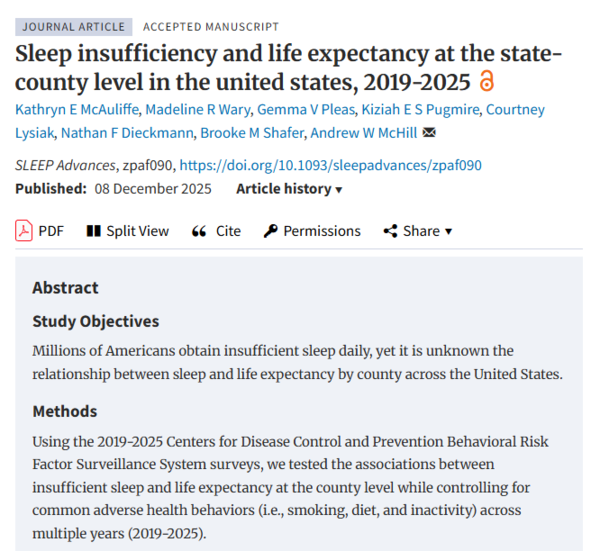 ⓒ데일리포스트=이미지 제공/Sleep Advances(2025)