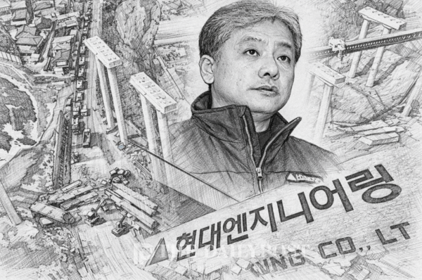 ©데일리포스트=지난해 2월 세종~안성 고속도로 교량 구조물 붕괴 사고 현장-주우정 현대엔지니어링 대표 / DB 재구성