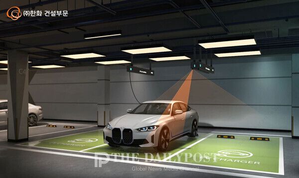 ©데일리포스트=㈜한화 건설부문 천장형 전기차 충전설비 ‘EV에어스테이션