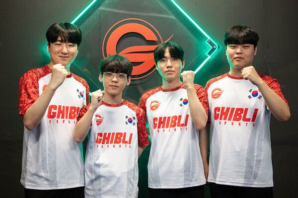 ▲기블리 e스포츠. (왼쪽부터) 글라즈, 규민, 헤븐, 토시/ 사진 = 크래프톤 제공