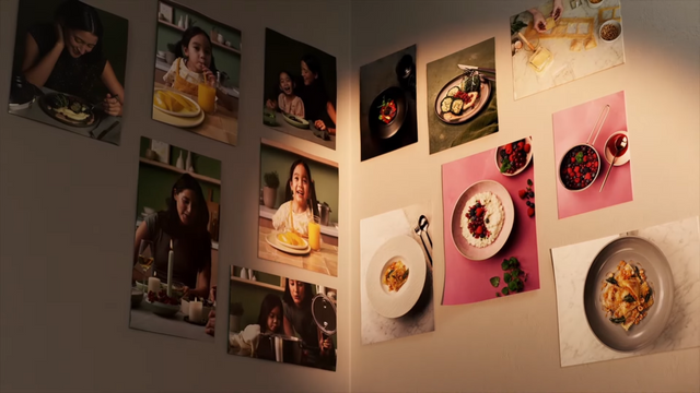 [AP신문 광고평론 No.1150]&nbsp;​​​​​​​벽에 붙은 가족사진을 조명한다. 사진 휘슬러코리아 유튜브 캡처ⓒAP신문(AP뉴스)