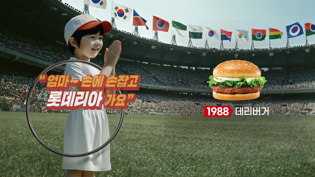[AP신문 광고평론 No.1157]&nbsp; ​​​​​​​1988년 서울 올림픽을 상징하는 굴렁쇠 소년. 사진 롯데리아 유튜브 캡처ⓒAP신문(AP뉴스)