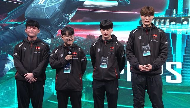 ©AP신문(AP뉴스)/ 이미지 제공 = 크래프톤 ▲농심 레드포스 선수들. (왼쪽부터) '티지' 김동현, '주니' 김경준, '지피얀'태현민, '엑지' 김준하 선수.