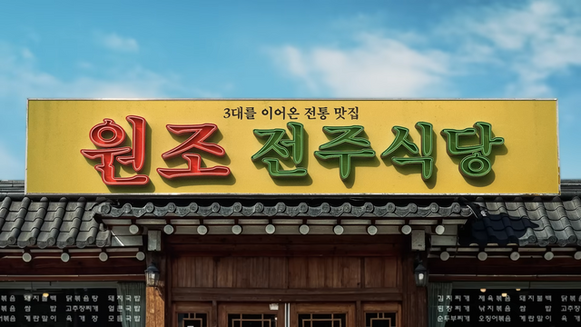 [AP신문 광고평론 No.1400]&nbsp; 원조 식당의 군더더기 없는 간판을 보여준다. 사진 현대카드 유튜브 캡처ⓒAP신문(AP뉴스)