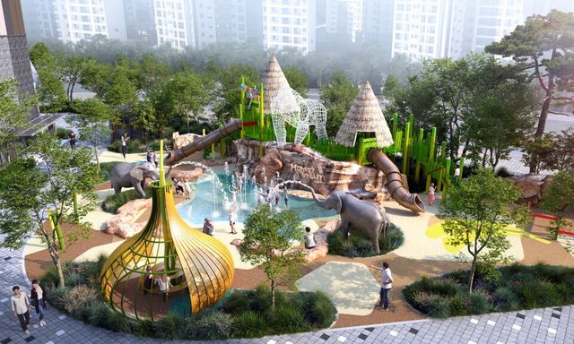 ©AP신문(AP뉴스)/이미지 제공 = 삼성물산 ▲‘해링턴 스퀘어 산곡역’에 마련되는 몽키밸리(물놀이터) 전경.