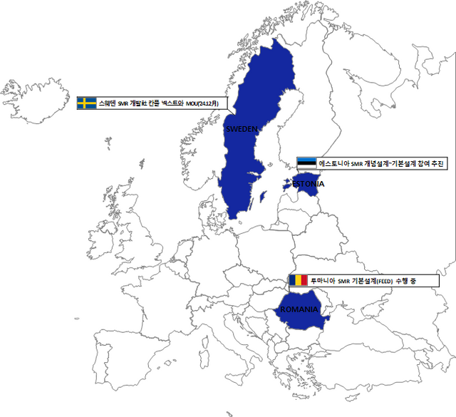 ©AP신문(AP뉴스)/이미지 제공 = 삼성물산 ▲유럽 내에서 협업 중인 소형모듈원전(SMR·Small Modular Reactor) 사업 현황을 보여주는 개요 이미지.