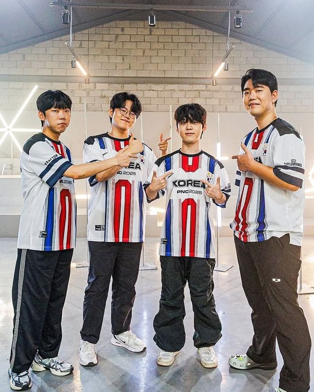 ©AP신문(AP뉴스)/이미지 제공 = 크래프톤 ▲'PNC 2025' 한국 대표팀 선수단. (왼쪽부터) '레이닝' 김종명 선수, '살루트' 우제현 선수, '규민' 심규민 선수, '서울' 조기열 선수.