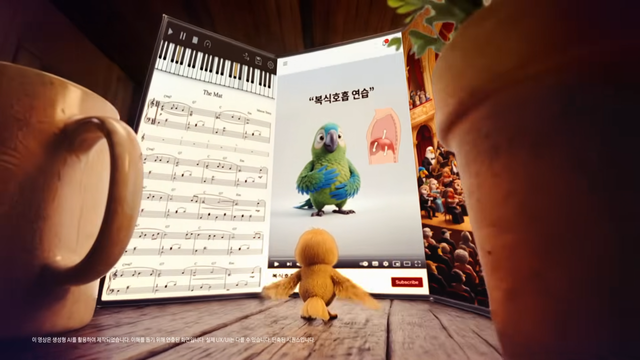 [AP신문 광고평론 No.1484]&nbsp; ​​​​​​​갤럭시 AI 기능을 통해 연습하는 뻐꾸기 새. 사진 삼성전자 유튜브 캡처ⓒAP신문(AP뉴스)