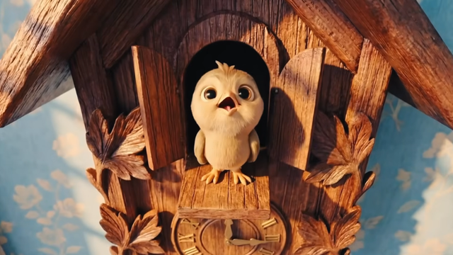 [AP신문 광고평론 No.1484]&nbsp; ​​​​​​​시계에 갇혀 노래부르는 뻐꾸기 새. 사진 삼성전자 유튜브 캡처ⓒAP신문(AP뉴스)