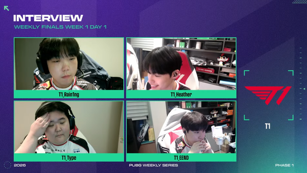 ⓒAP신문(AP뉴스)/이미지 제공=크래프톤 ▲T1(티원)이 위클리 파이널 1주차 첫 날, 저력을 선보이며 선두를 질주했다.