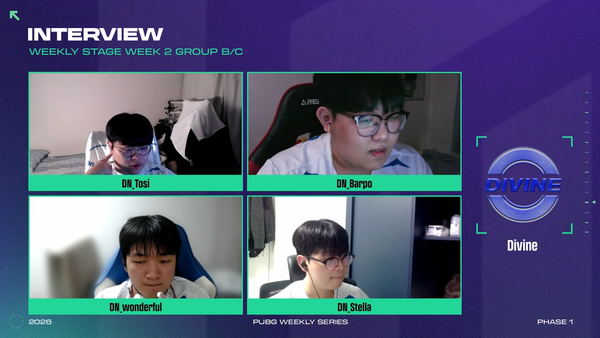 ⓒAP신문(AP뉴스)/이미지 제공=크래프톤&nbsp;▲디바인(Divine)이 '2026 PWS: 페이즈1' 위클리 스테이지 2주차 첫 날 선두를 질주했다.