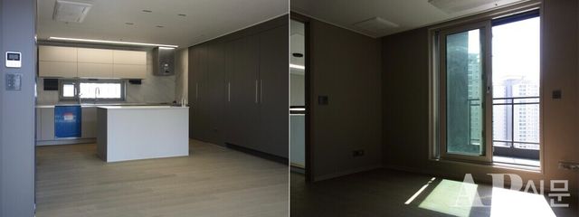 ©AP신문(AP뉴스)/이미지 = 조수빈 기자 ▲‘오티에르(HAUTERRE) 반포’ 펜트하우스 주방(왼쪽)과 2층 안방 전경.